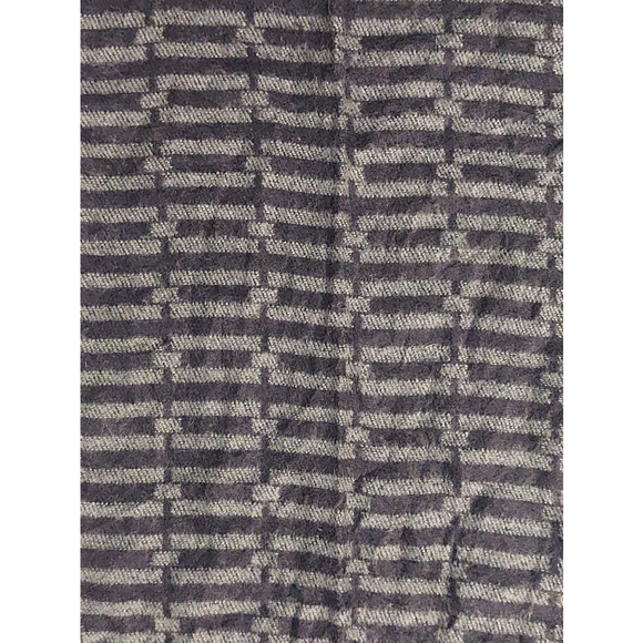 Gucci Black & Gray Embroidered Logo Geometric Weave Wool Scarf Pre-owned - Picture 14 of 16